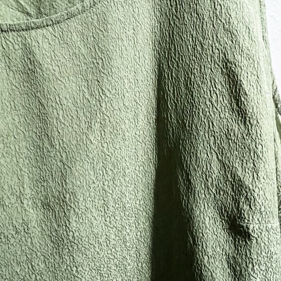 Citron Tank Top Womens 3X Camisole Silk Textured Sage Green Crepe - Picture 4 of 5